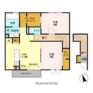 ソレイユ B【2階】の間取り