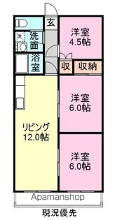グレースコート東尾道【305号室】の間取り