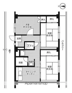 ビレッジハウス前原3号棟【3階】の間取り