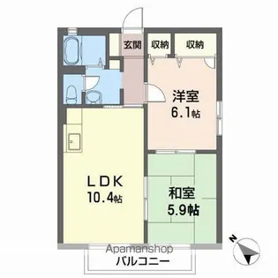 サンカーサ矢三【1階】の間取り