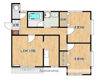 やすらぎ【202号室】の間取り
