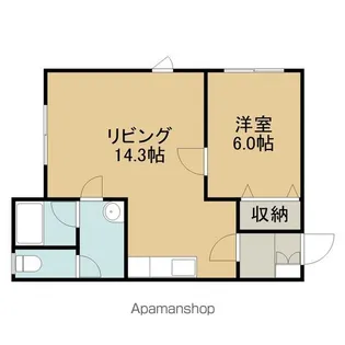 1LDKの間取り画像