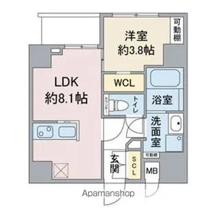 スリーアイランドタワー桜通葵【8階】の間取り