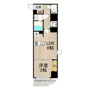 フロンティアコート堺筋本町【6階】の間取り