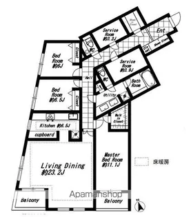 ビバリーホームズ広尾【2階】の間取り