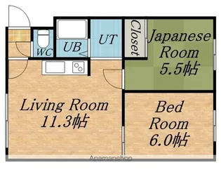 クレアール月寒B【202号室】の間取り