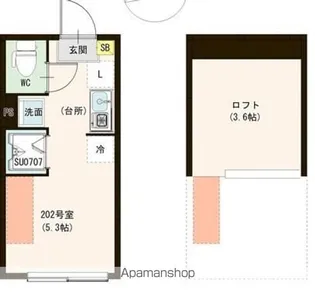 ル・ブラン小岩【202号室号室】の間取り