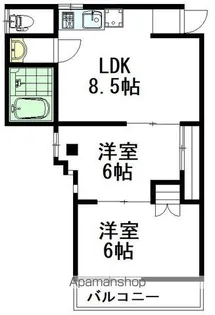 第五常葉コーポ【1階】の間取り