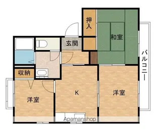 ガーデンタウン中小路【B202号室】の間取り