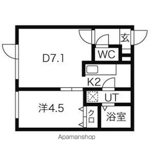 パームヒル南郷III【101号室】の間取り