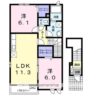 グラース・ベルA【2階】の間取り