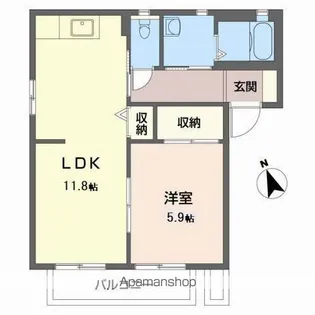 シャーメゾン東小羽山【1階】の間取り
