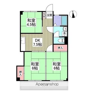 とくしんハイツ【3階】の間取り