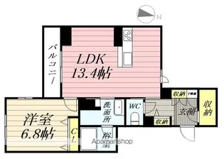 ベレオ・花京院【4階】の間取り