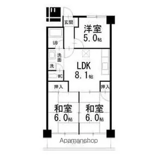 ジュネス21【4階】の間取り