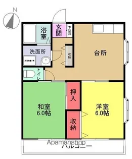 コーポいわき【205号室】の間取り