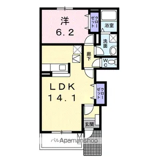 飛鶴B【1階】の間取り