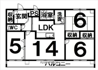 帯広マンション第3【7階】の間取り