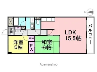ハイネスAONO【503号室】の間取り