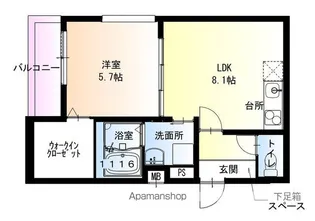 フジパレス新金岡Ⅲ番館【3階】の間取り