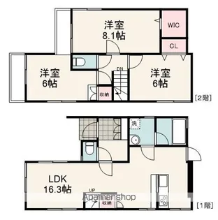 静岡県静岡市葵区美川町【一戸建】の間取り