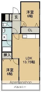 サンステージ北沖洲Ⅰ【3階】の間取り