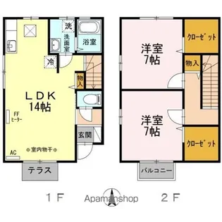 テレーノカルド【1階】の間取り