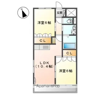 ジュエール・ヴィラ【203号室】の間取り