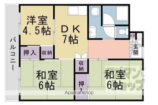 洛西北福西市営住宅【31601号室】の間取り