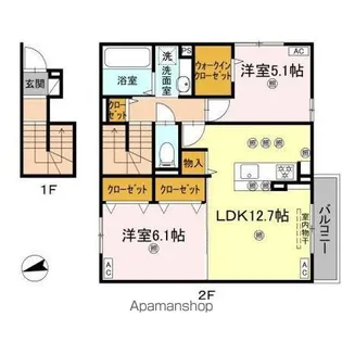 セジュール六条C棟【2階】の間取り