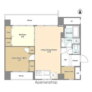 BELLEVIAGE KINSHICHO【4階】の間取り