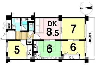 名鉄東一宮ハイツ【4階】の間取り