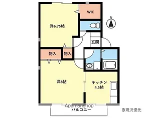 リバーサイドパレスB【107号室】の間取り