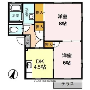ロイヤルハイツ II【102号室】の間取り