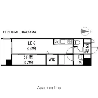 レジデンスカープ南中央町【9階】の間取り