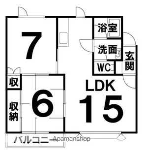 パークヒルズⅡ【202号室】の間取り