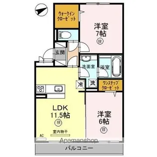 K’sグレイス【2階】の間取り