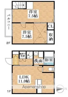 愛知県一宮市浅井町西海戸字東屋敷【テラスハウス】の間取り