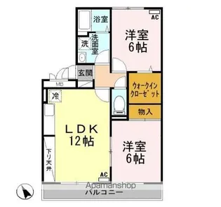リビングタウン新潟 B【3階】の間取り