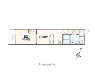 1LDKの間取り画像