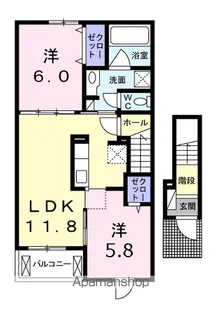 フォンテーヌⅡ【2階】の間取り