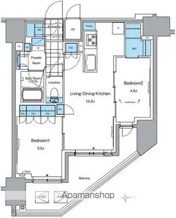 ルフォンプログレ田原町【14階】の間取り