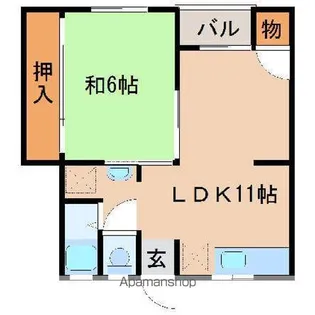 プレゼンス紀伊【Ⅱ-205号室】の間取り