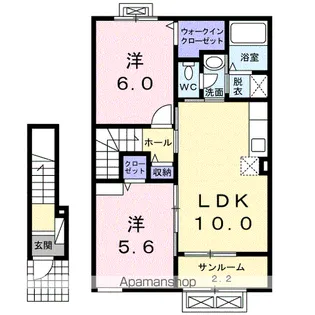 マスカット ベリー B【2階】の間取り