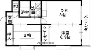 グランベル北田【3階】の間取り