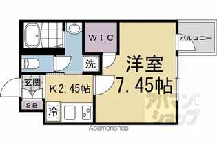 ウェルスクエア京都西陣WEST【203号室】の間取り