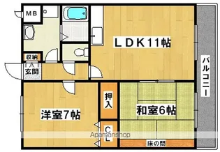 ハイツトビ【205号室】の間取り