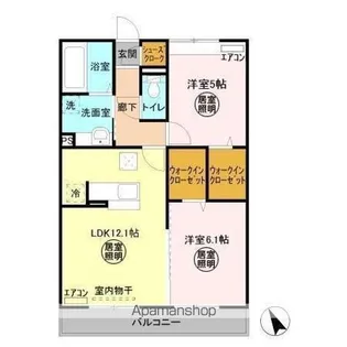 ラ・ペジブル B【1階】の間取り