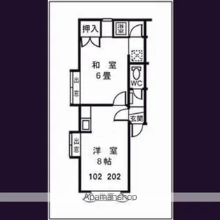 北28条シティパレスB【102号室】の間取り