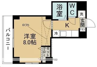 CCD萩野町(家具家電付)【4階】の間取り